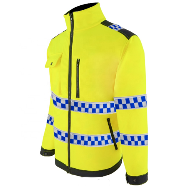 Warnschutz-Sicherheitsjacke aus PVC-Reflexstreifen-Fleece